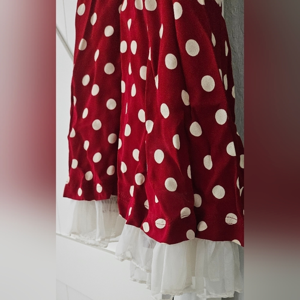 ๐NWOT Rare Betsey Johnson Red High Low Dress with White Polka Dots Size S๐ - Picture 3 of 6